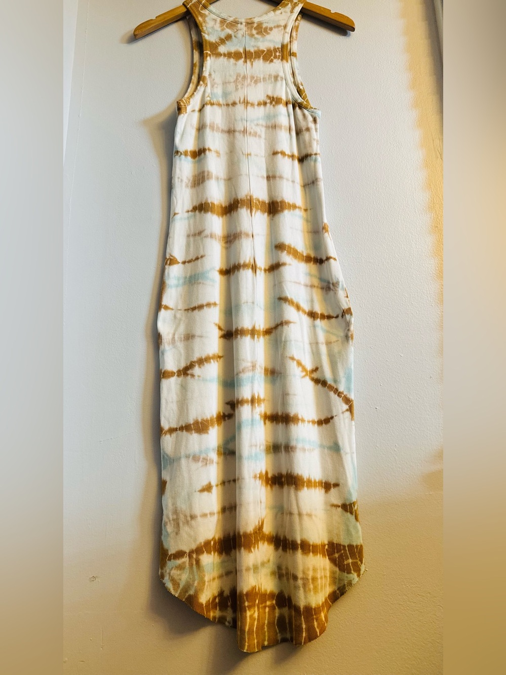 YFB Young Fabulous Broke Ribbed Tie Dye Maxi Dress M Shibori Boho Revolve EUC - Picture 7 of 9